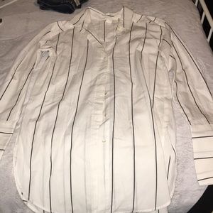 Long striped button up